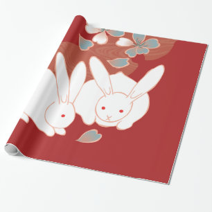 Japanese Kimono Cute Rabbits Fine Art Wrapping Paper