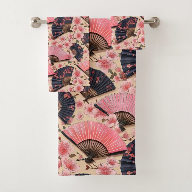 Japanese Kimono fabric inspired Bath Towel Set (Insitu)