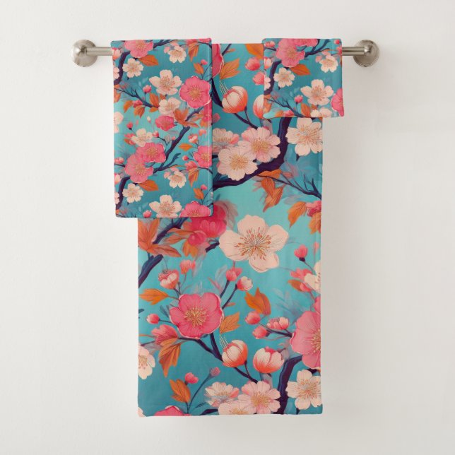 Japanese Kimono fabric inspired Bath Towel Set (Insitu)
