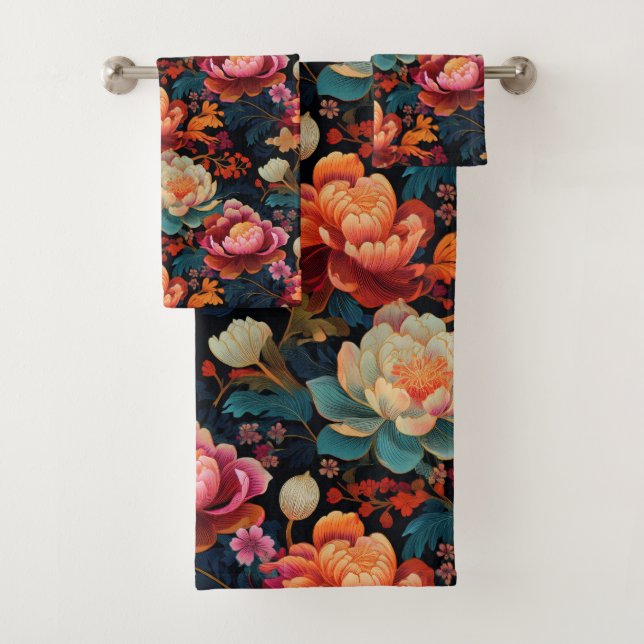 Japanese Kimono fabric inspired Bath Towel Set (Insitu)