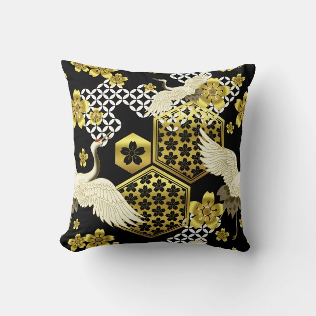 Japanese Kimono Fabric styled decor pillow (Front)