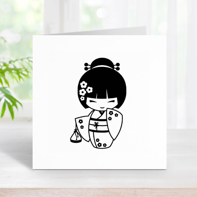 Japanese Kimono Geisha Colour Me Rubber Stamp (Creator Uploaded)