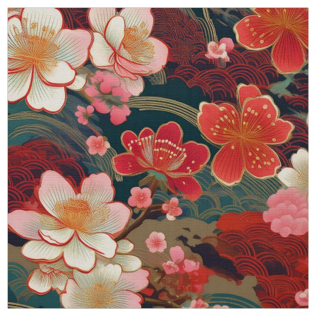 Japanese kimono inspired fabric (Swatch)