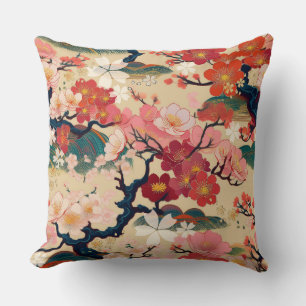 Japanese Kimono inspired fabric pattern Cushion
