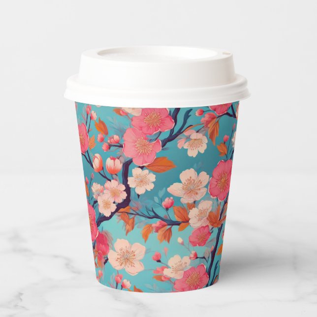 Japanese Kimono pattern Paper Cups (Front)