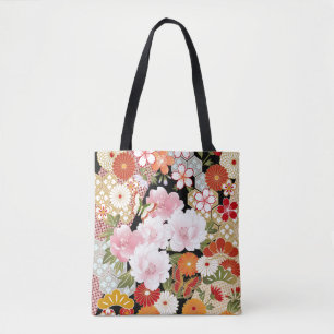 Japanese Kimono Patterns All-over_Print Tote Bag