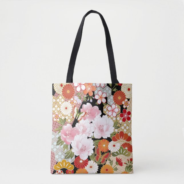 Japanese Kimono Patterns All-over_Print Tote Bag (Front)