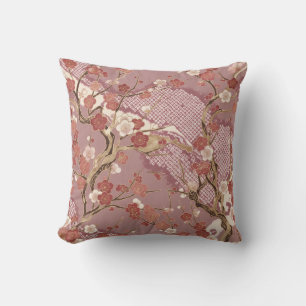 Japanese Kimono Plum Blossom Floral Cushion