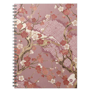 Japanese Kimono Plum Blossom Floral Notebook
