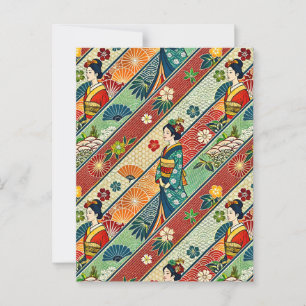 Japanese kimono postcard