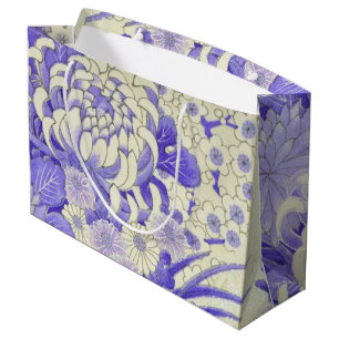 Japanese KIMONO Textile, Chrysanthemum Large Gift Bag