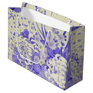 Japanese KIMONO Textile, Chrysanthemum Large Gift Bag
