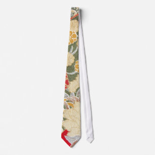 Japanese KIMONO Textile, Floral Pattern Tie