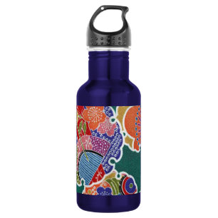 Japanese KIMONO Textile, Floret Pattern 532 Ml Water Bottle