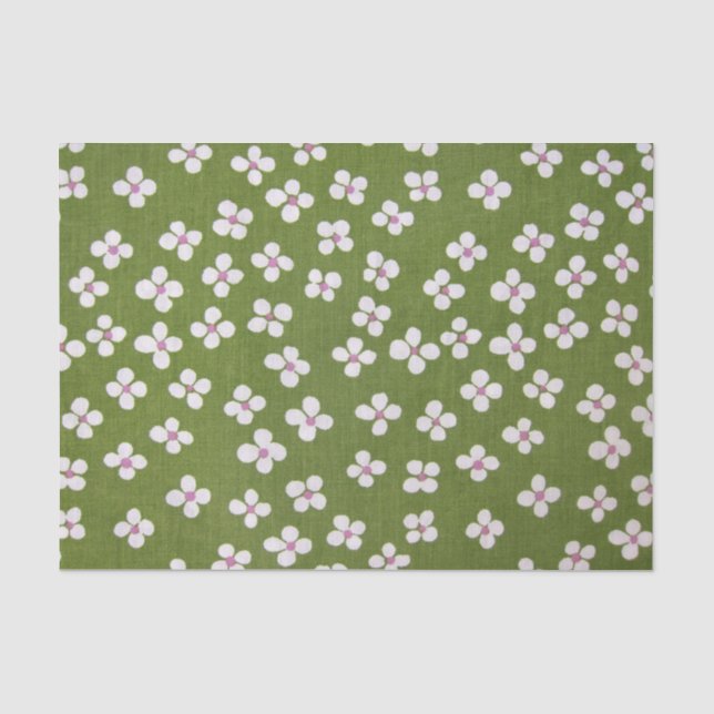 Japanese KIMONO Textile, Floret Pattern Tissue Paper (Front)