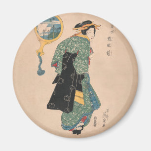 Japanese Kimono Woman Courtesan Artwork Magnet
