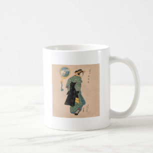 Japanese Kimono Woman: Ukiyo-e Woodblock Print Coffee Mug