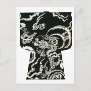 Japanese Kimono Woodblock design Postcard