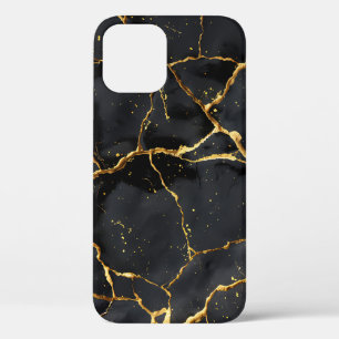 Japanese Kintsugi Black & Gold iPhone 12 Case