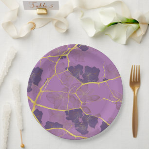 Japanese Kintsugi. Double-sided.  Paper Plate