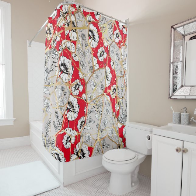 Japanese Kintsugi.  Shower Curtain (In Situ)