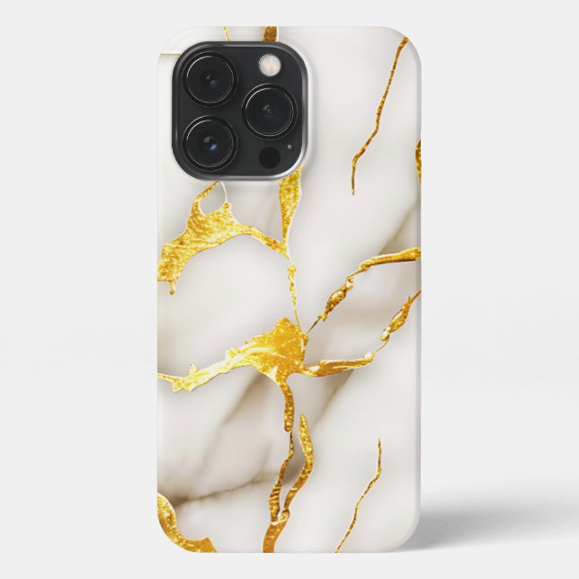 Japanese Kintsugi White Gold iPhone Case (Back)