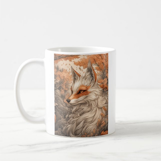 Japanese Kitsune fox Coffee Mug (Left)