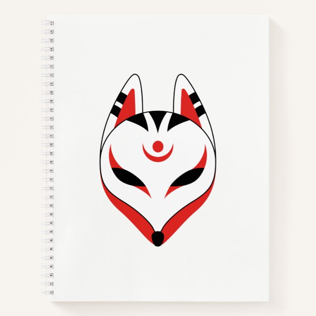 Japanese Kitsune Fox Mask Notebook (Front)