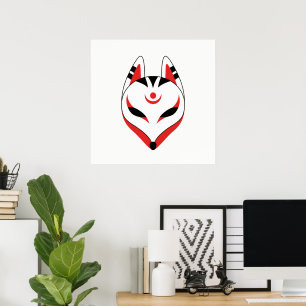 Japanese Kitsune Fox Mask Poster