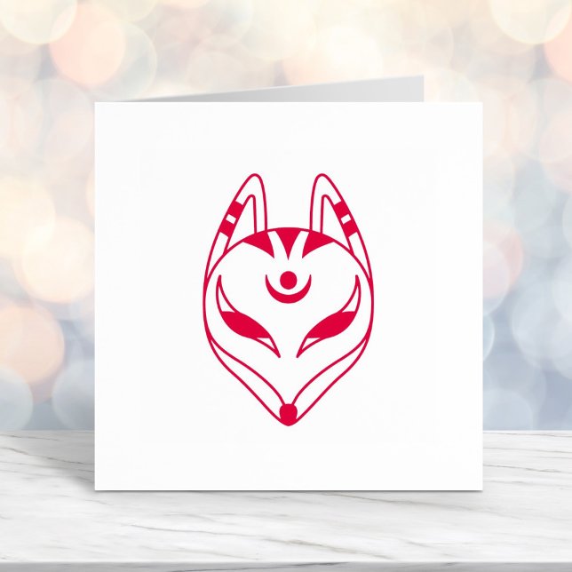 Japanese Kitsune Fox Mask Self-inking Stamp (Creator Uploaded)