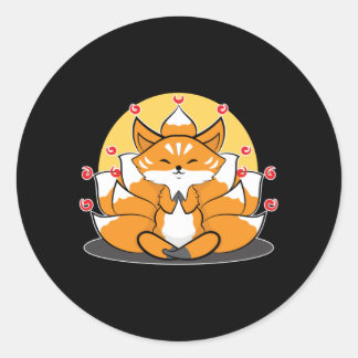 Japanese Kitsune Kami Inari Fox Tempel Shrine Classic Round Sticker