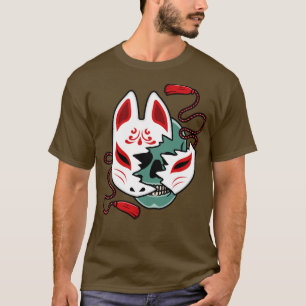 Japanese kitsune mask with skull3 T-Shirt