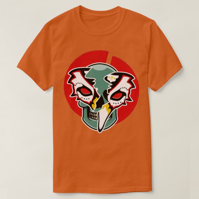 Japanese kitsune mask with skull6 T-Shirt (Design Front)
