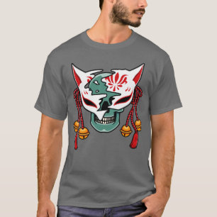 Japanese kitsune mask with skull7 T-Shirt