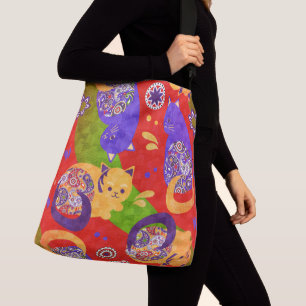 Japanese Kitty Cat Colourful Neko Crossbody Bag