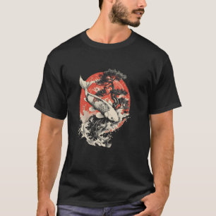 Japanese Koi Carp & Bonsai Tree Nishikigoi Fish De T-Shirt