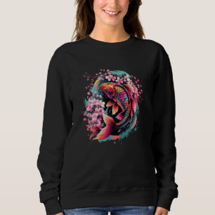 Japanese Koi Carp & Cherry Blossom Nishikigoi Fish Sweatshirt
