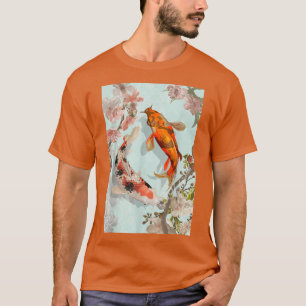 Japanese Koi Carp Cherry Blossom Nishikigoi Fish  T-Shirt