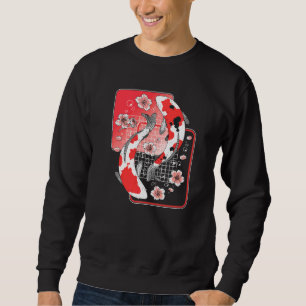 Japanese Koi Carp Fish Aesthetic Cherry Blossom Ni Sweatshirt