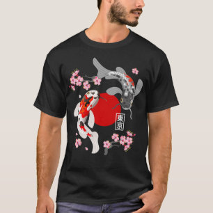 Japanese Koi Carp Fish Sakura Nishikigoi Fish Cher T-Shirt