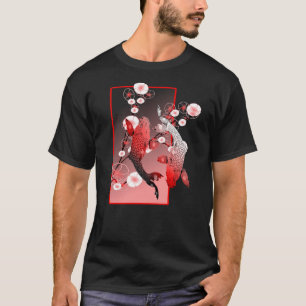 Japanese Koi Carp Nishikigoi Fish Cherry Blossom T-Shirt