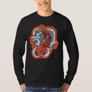 Japanese Koi Carp Nishikigoi Fish Cherry Blossoms  T-Shirt