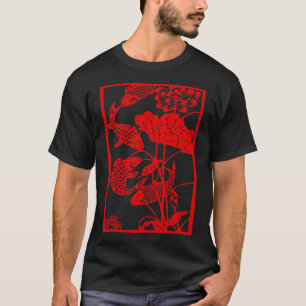 Japanese Koi Carp Nishikigoi Fish Maple Leaf Lunar T-Shirt