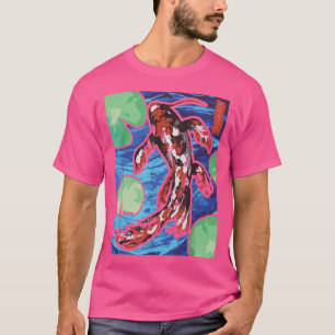Japanese Koi Carp Nishikigoi Fish Pond Woodblock A T-Shirt