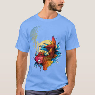 Japanese Koi Carp Sakura Waves Japan Moon Japanese T-Shirt