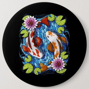 Japanese Koi Fish 6 Cm Round Badge