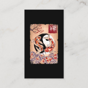 Japanese Koi Fish Cherry Blossom Carp Flower Business Card