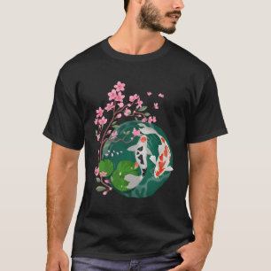 Japanese Koi Fish Cherry Blossom Tattoo Inspired T-Shirt