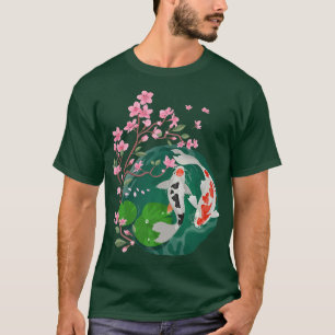 Japanese Koi Fish Cherry Blossom Tattoo Inspired V T-Shirt