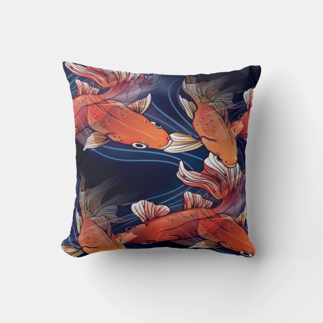 Japanese Koi Fish Cushion (Front)